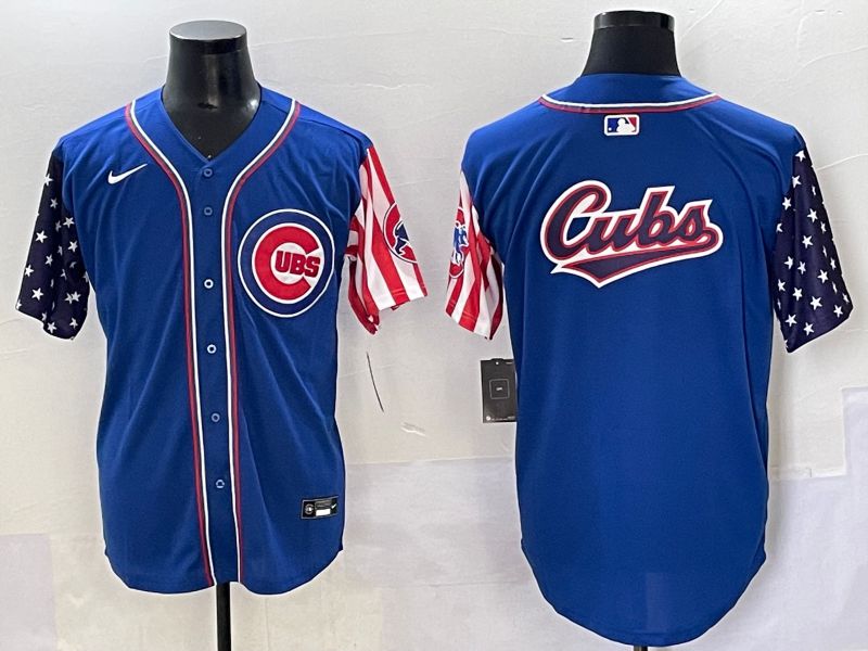 Men 2025 Chicago Cubs Blank Blue a generation of national flags Joint Name Nike MLB Jersey style 4->chicago cubs->MLB Jersey